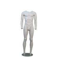 Male Ghost Mannequin Full Body with Glass Base - White