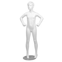 Girl Mannequin Full Body Standing with Glass Base - White