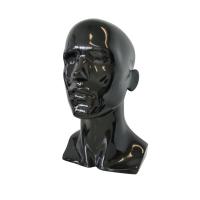 Male Mannequin Head - Gloss Black