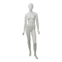 Female Full Body Mannequin Leg Forward Pose on Glass Base - Matt White Pose Lyd #2
