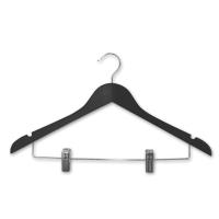 Combination Coat Hanger - Shirt & Clip - Black - PACK OF 5