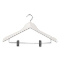 Combination Coat Hanger - Shirt & Clip - White - PACK OF 5