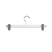 Coat Hanger for Bottoms with Chrome Clip - White - PACK OF 10