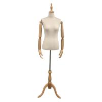 Female Dressmakers Mannequin Retro - Wooden Arms with Adjustable Stand