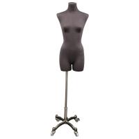 Female Dressmakers Mannequin Premium - Grey Torso with wheeled base