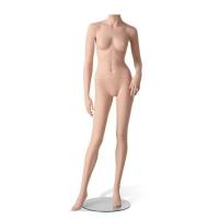 Female Headless Mannequin with Wide Leg Stance on Glass Base - White or Skin Colour  #2