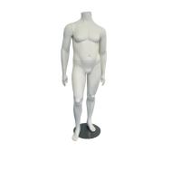 Male Headless Plus Size Mannequin with Glass Stand - White