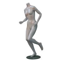 Female Running Headless Mannequin - White Fibreglass